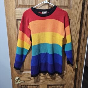 Vintage 70's Rainbow Striped Sweater